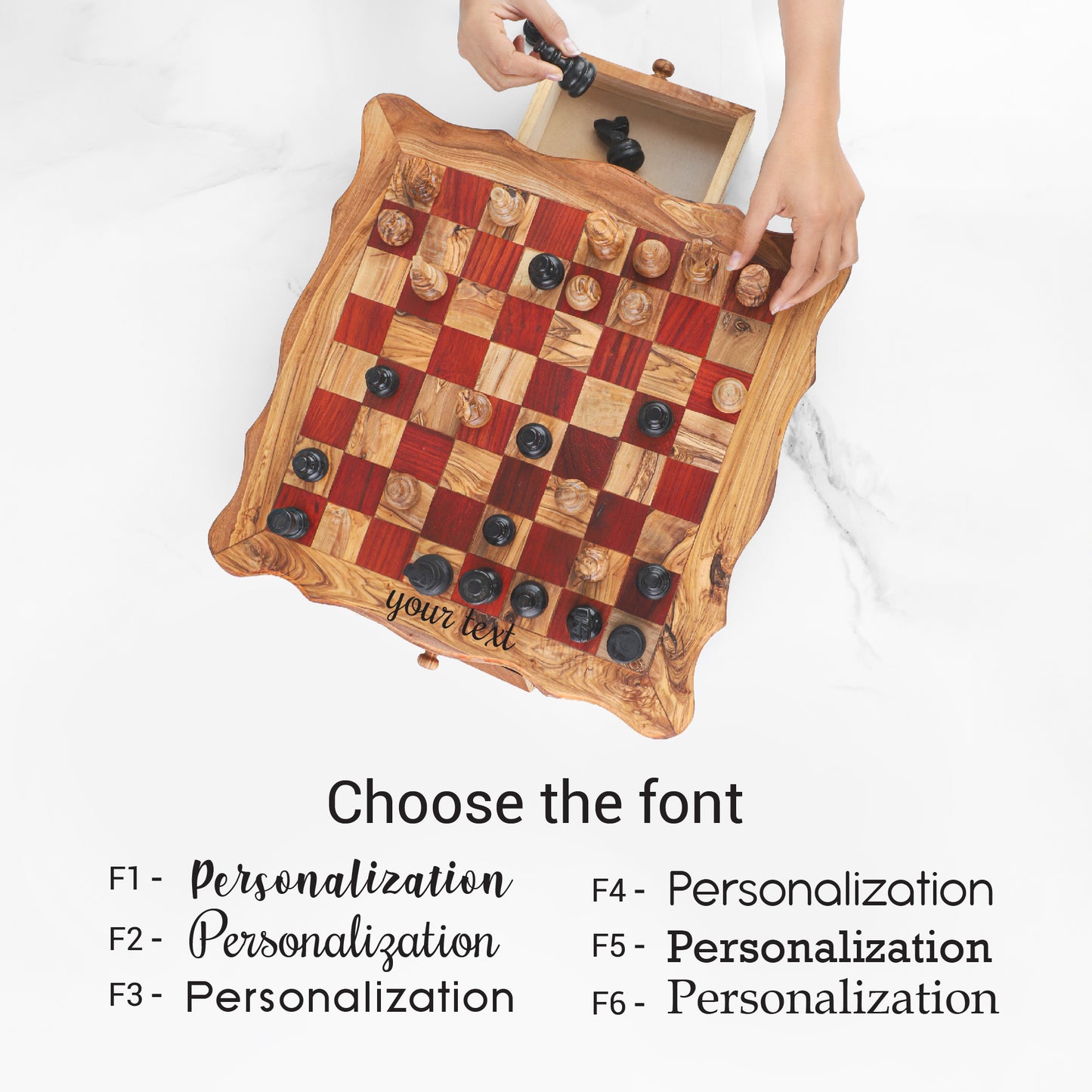 Handmade Chess Board from Tunisian Olive Wood – Artisan Olive Wood Game Board