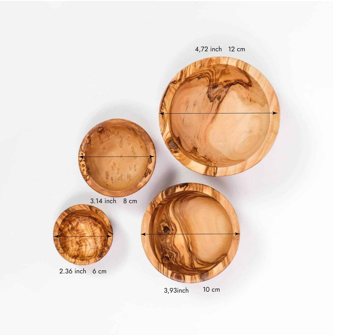 Set of 5 Handmade Wooden Bowls