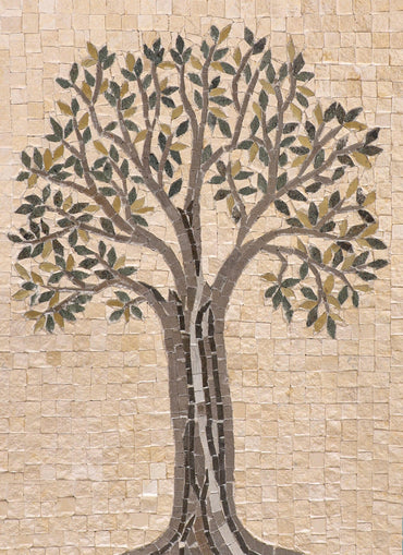 Olive Tree Mural Backsplash Tile. Mosaic Handmade