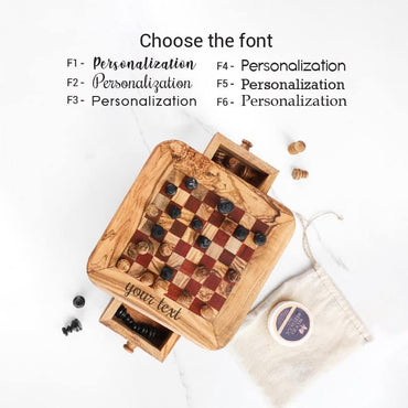Wooden Chess Set with Storage and Chess Pieces