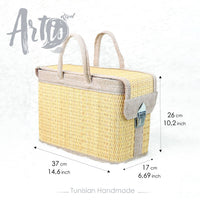 Handmade Straw Picnic Basket with Handle