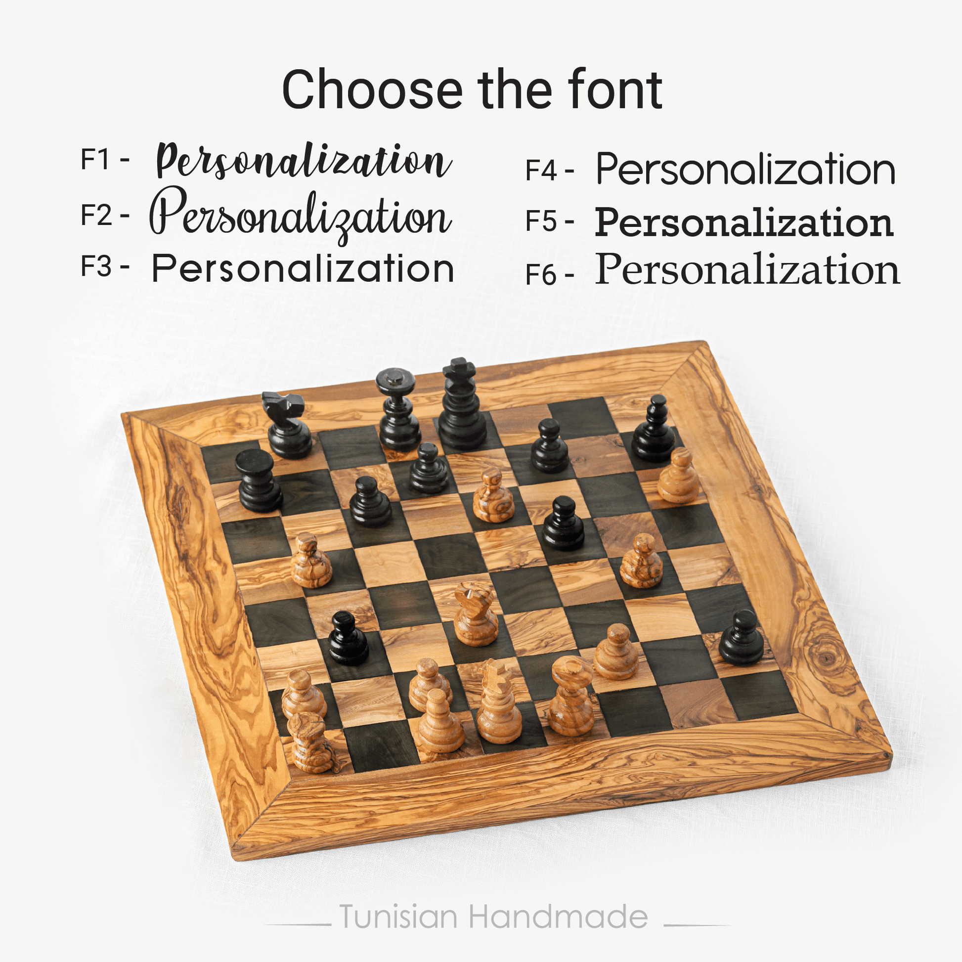 Handmade Tunisian Olive Wood Chess Board | Artisraw