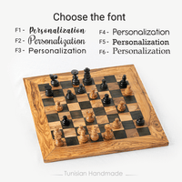 Handmade Tunisian Olive Wood Chess Board | Artisraw