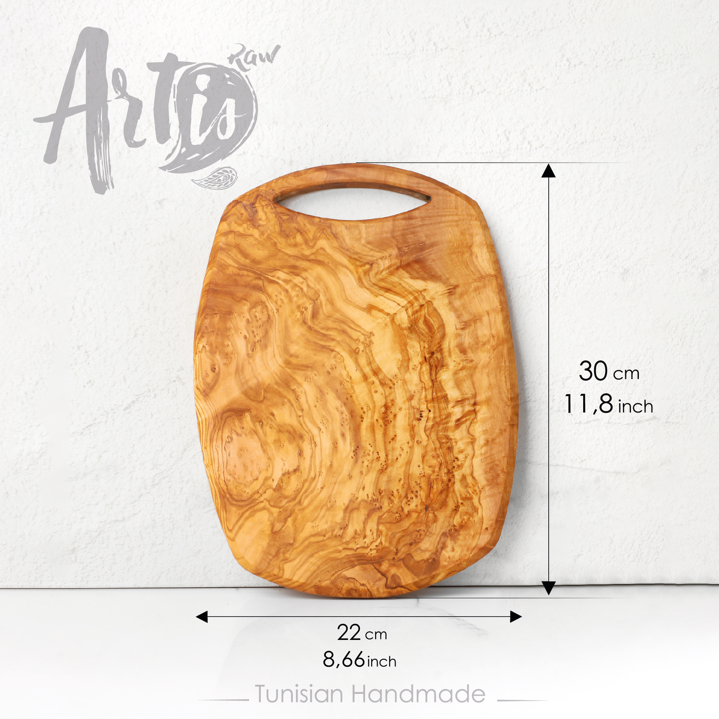 Olive Wood Cutting Board with Handle