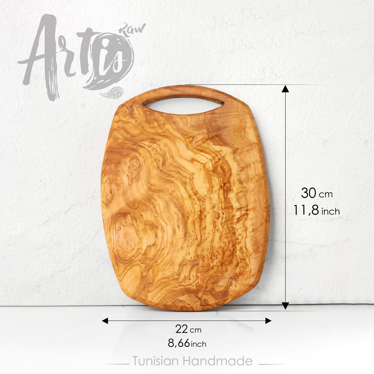 Olive Wood Cutting Board with Handle