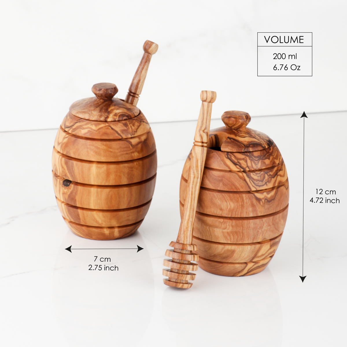Set of 2 Honey Pots with Dipper