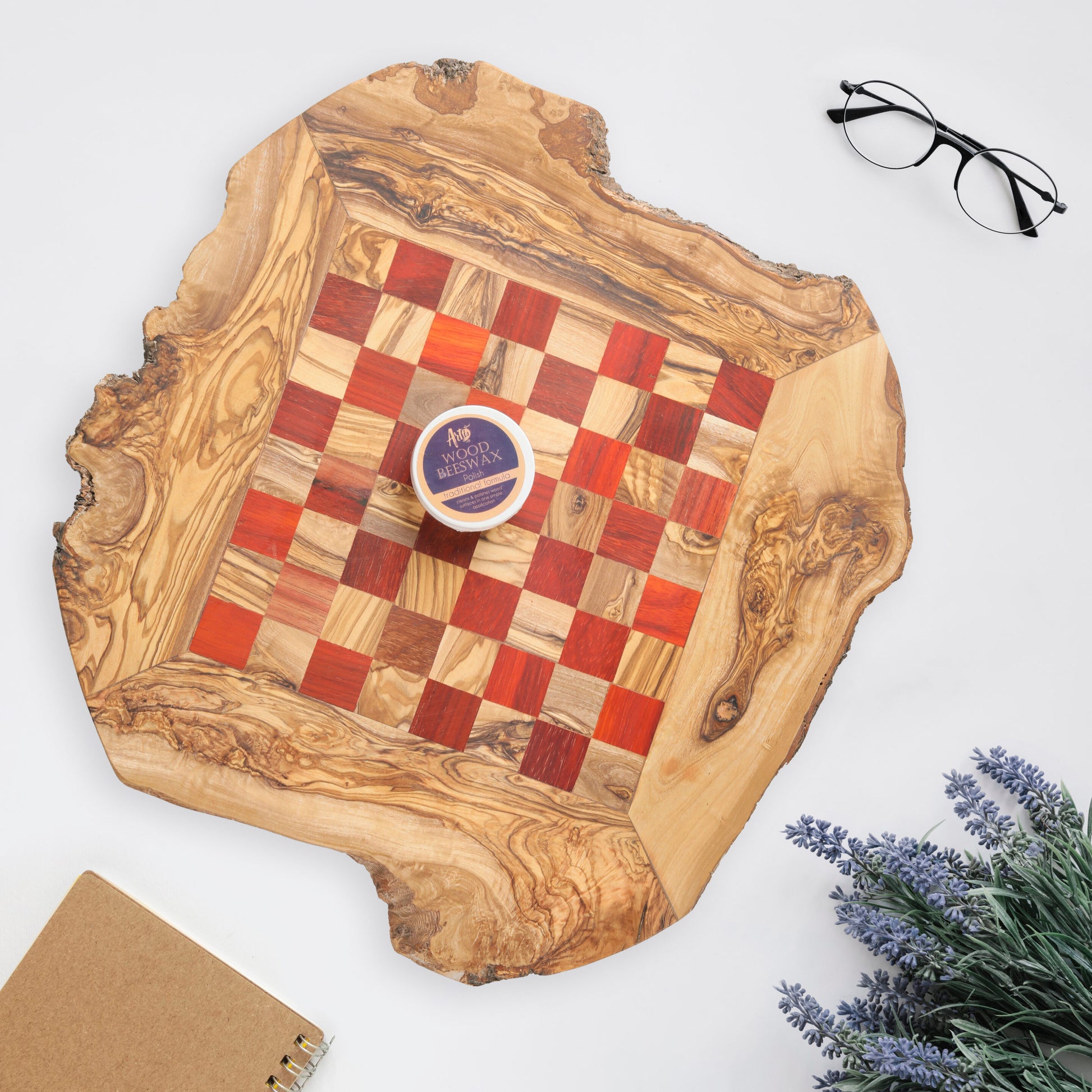 Olive Wood Chess Board Only – Handmade by Artisraw