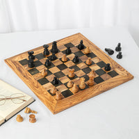 Handmade Tunisian Olive Wood Chess Board | Artisraw