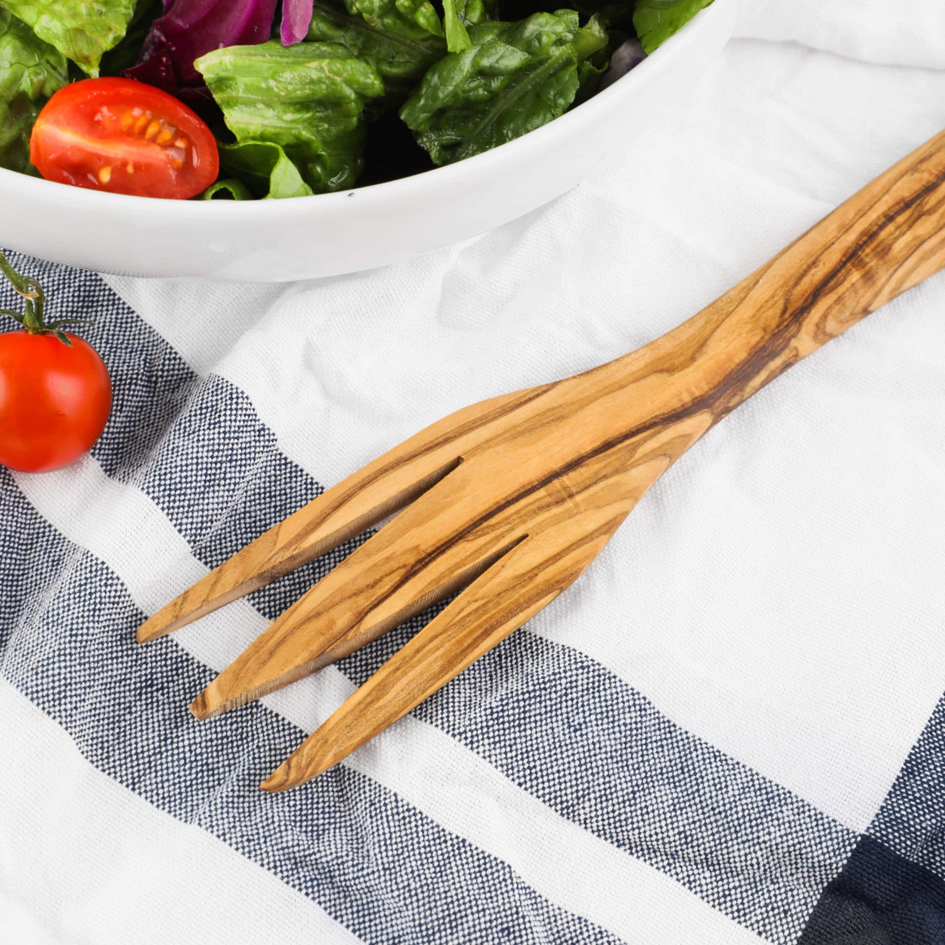 Personalized Olive Wood Salad Fork – Handmade Natural Wooden Utensil | Artisraw Tunisie
