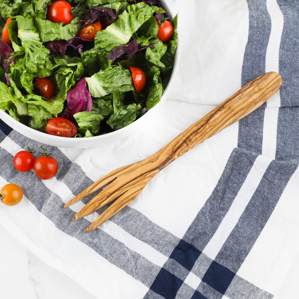 Personalized Olive Wood Salad Fork – Handmade Natural Wooden Utensil | Artisraw Tunisie