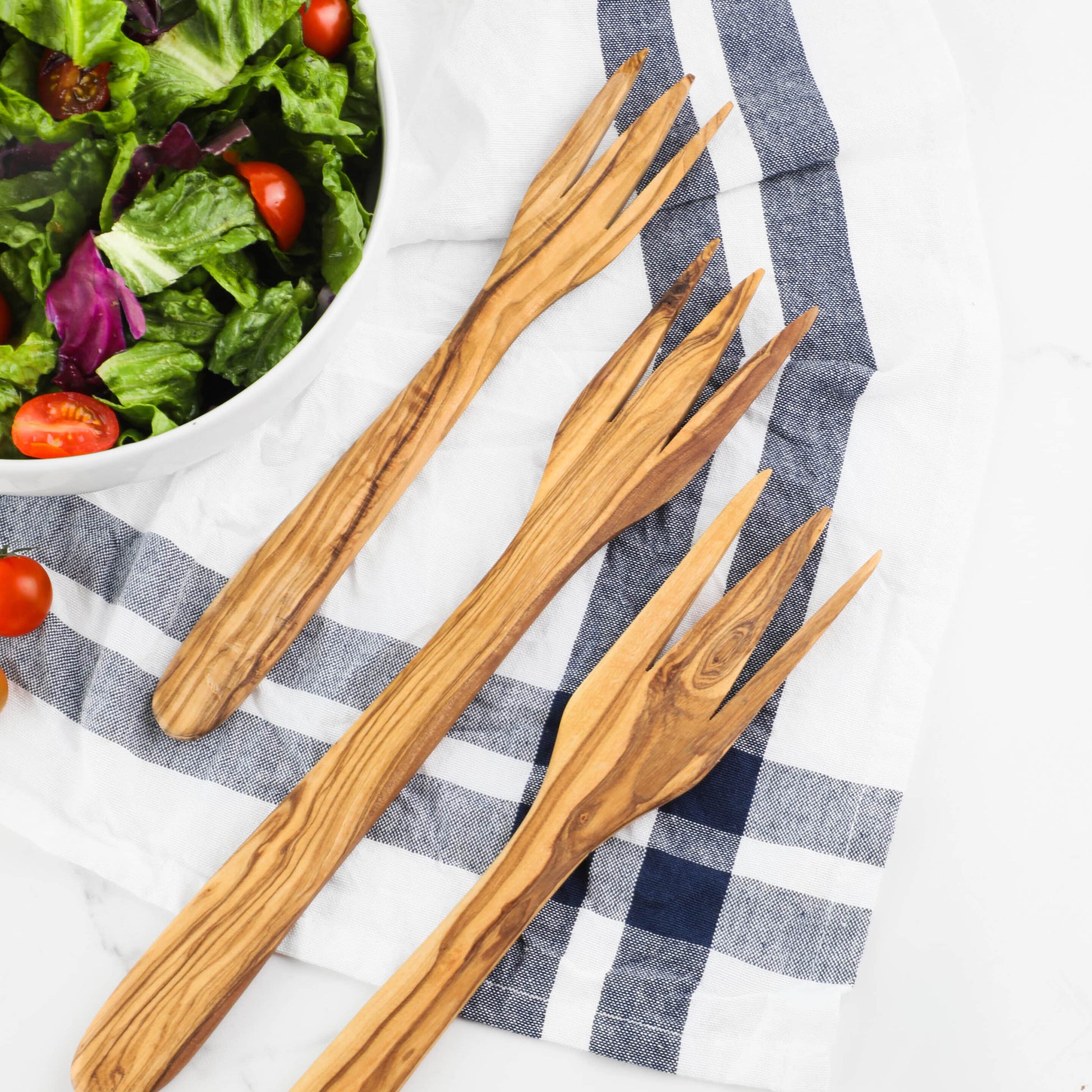 Personalized Olive Wood Salad Fork – Handmade Natural Wooden Utensil | Artisraw Tunisie