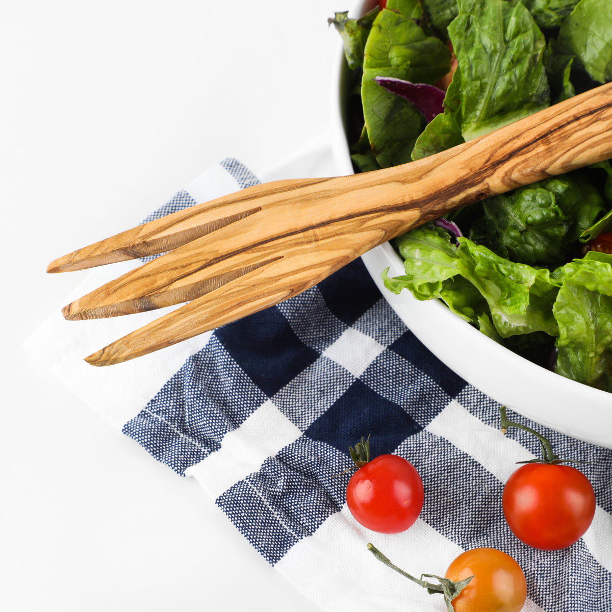 Personalized Olive Wood Salad Fork – Handmade Natural Wooden Utensil | Artisraw Tunisie