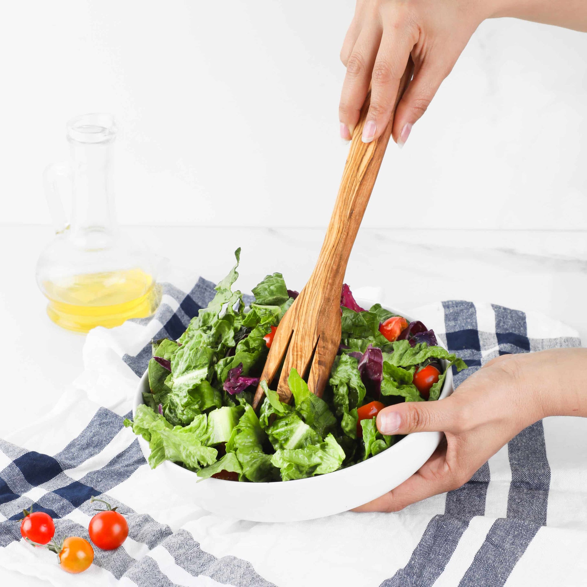 Personalized Olive Wood Salad Fork – Handmade Natural Wooden Utensil | Artisraw Tunisie