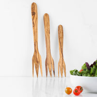 Personalized Olive Wood Salad Fork – Handmade Natural Wooden Utensil | Artisraw Tunisie