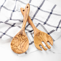 Olive Wood Servers Handmade - Wood Salad