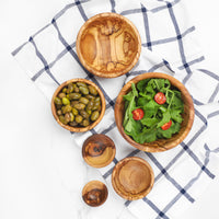 Set of 6 Wooden Bowls from small to medium sizes/ Wood Bowls handmade from Olive Wood (FREE Organic Wood Conditioner)