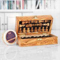 OliveWood Folding Chess Set With Storage and Chess Pieces - Artisraw Tunisie