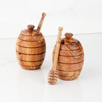 Set of 2 Honey Pots with Dipper