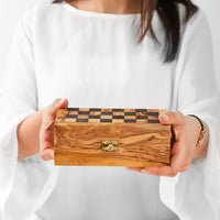 OliveWood Folding Chess Set With Storage and Chess Pieces - Artisraw Tunisie