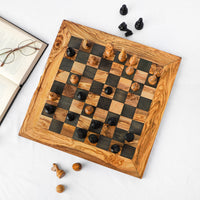 Handmade Tunisian Olive Wood Chess Board | Artisraw