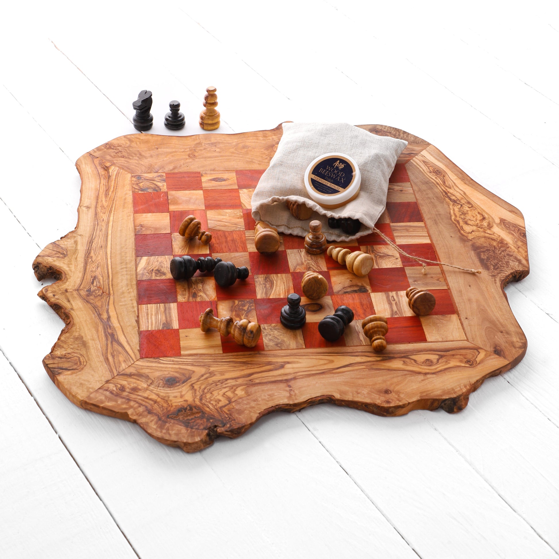 Olive Wood Chess Board - Artisraw  Tunisie