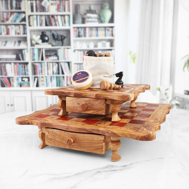 Handmade Chess Board from Tunisian Olive Wood – Artisan Olive Wood Game Board