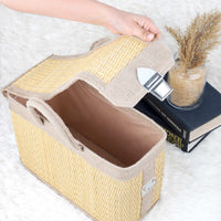 Handmade Straw Picnic Basket with Handle