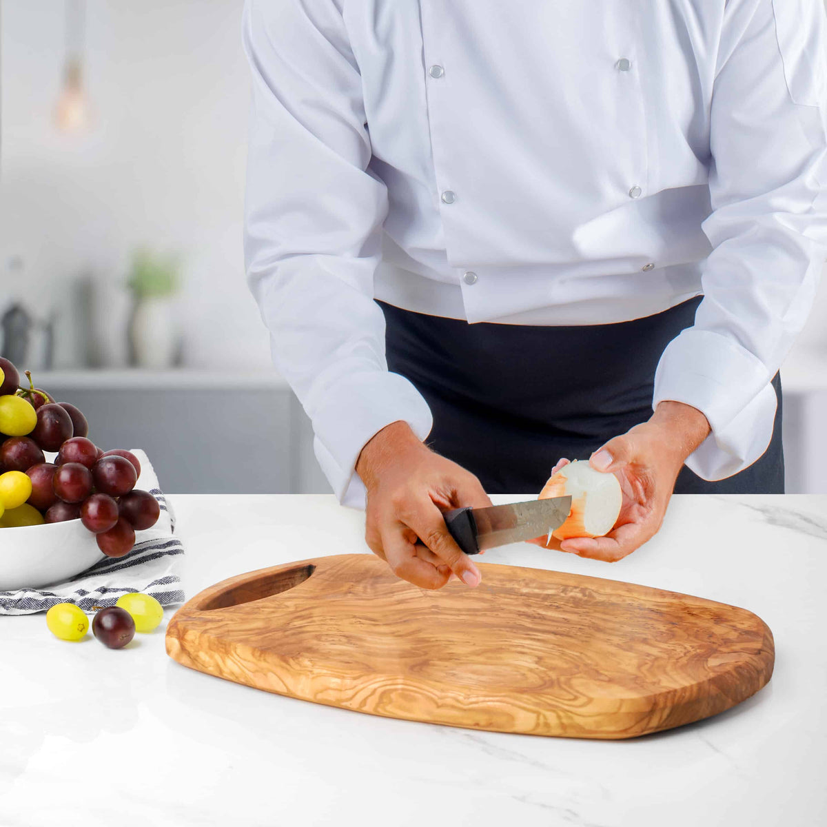 Olive Wood Cutting Board with Handle