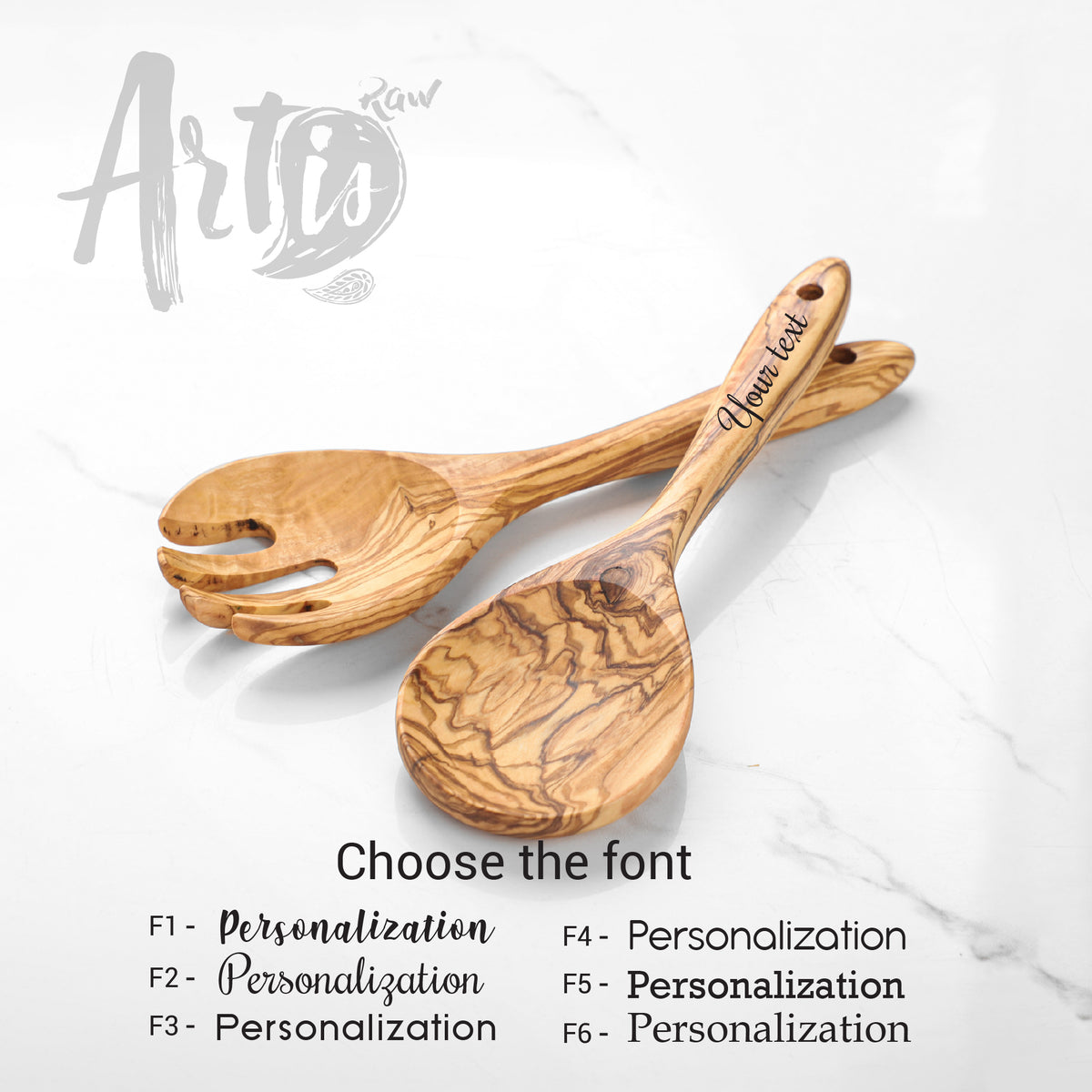 Olive Wood Servers Handmade - Wood Salad