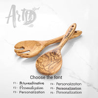 Olive Wood Servers Handmade - Wood Salad