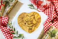 Wood Heart Shaped Charcuterie Board