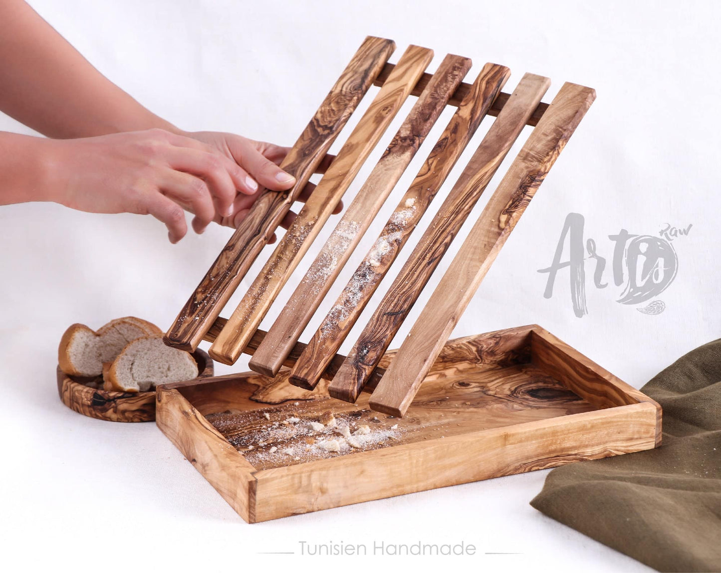 Handmade Wooden Bread Board. Two Levels