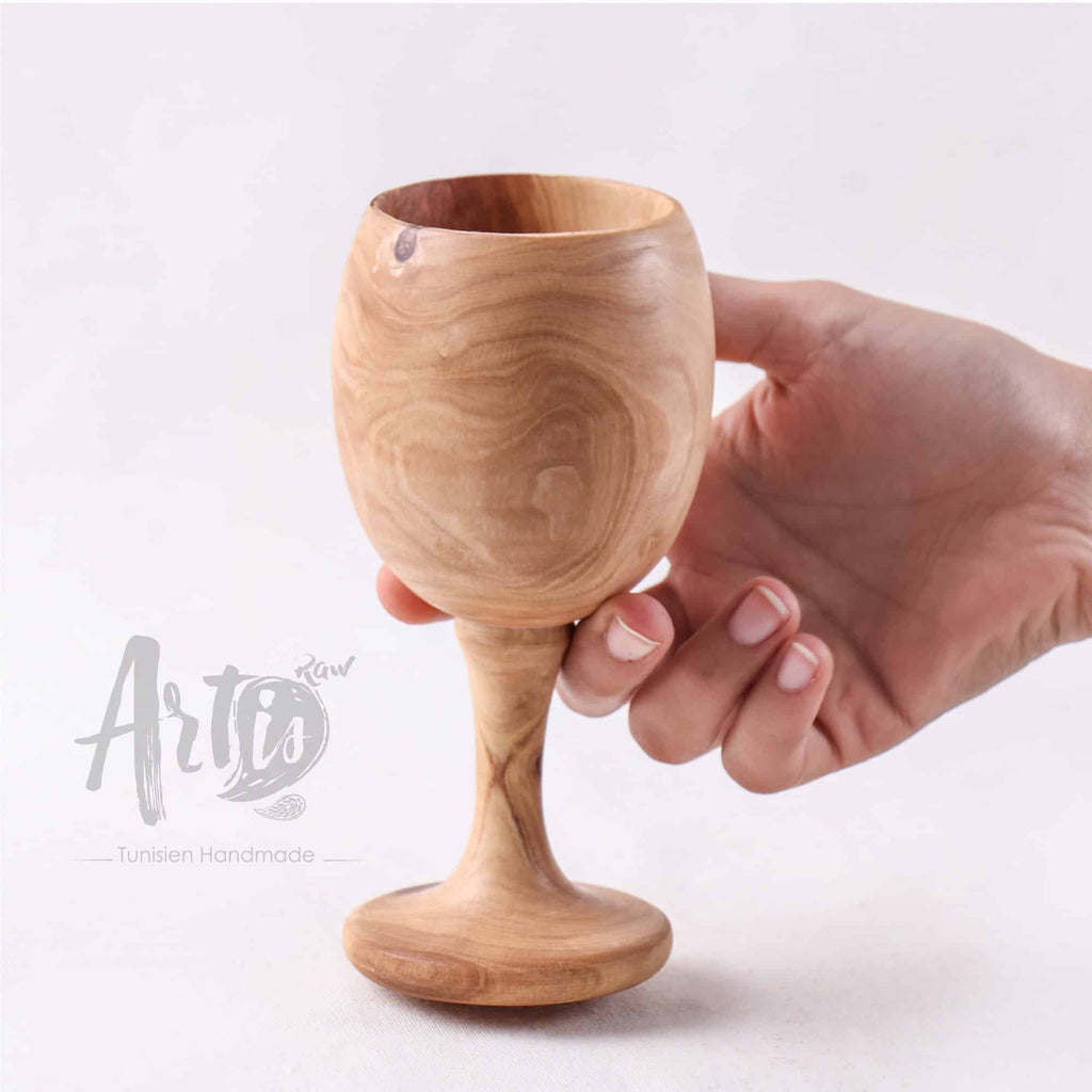 Chalice and Paten Set Handmade from Olive Wood