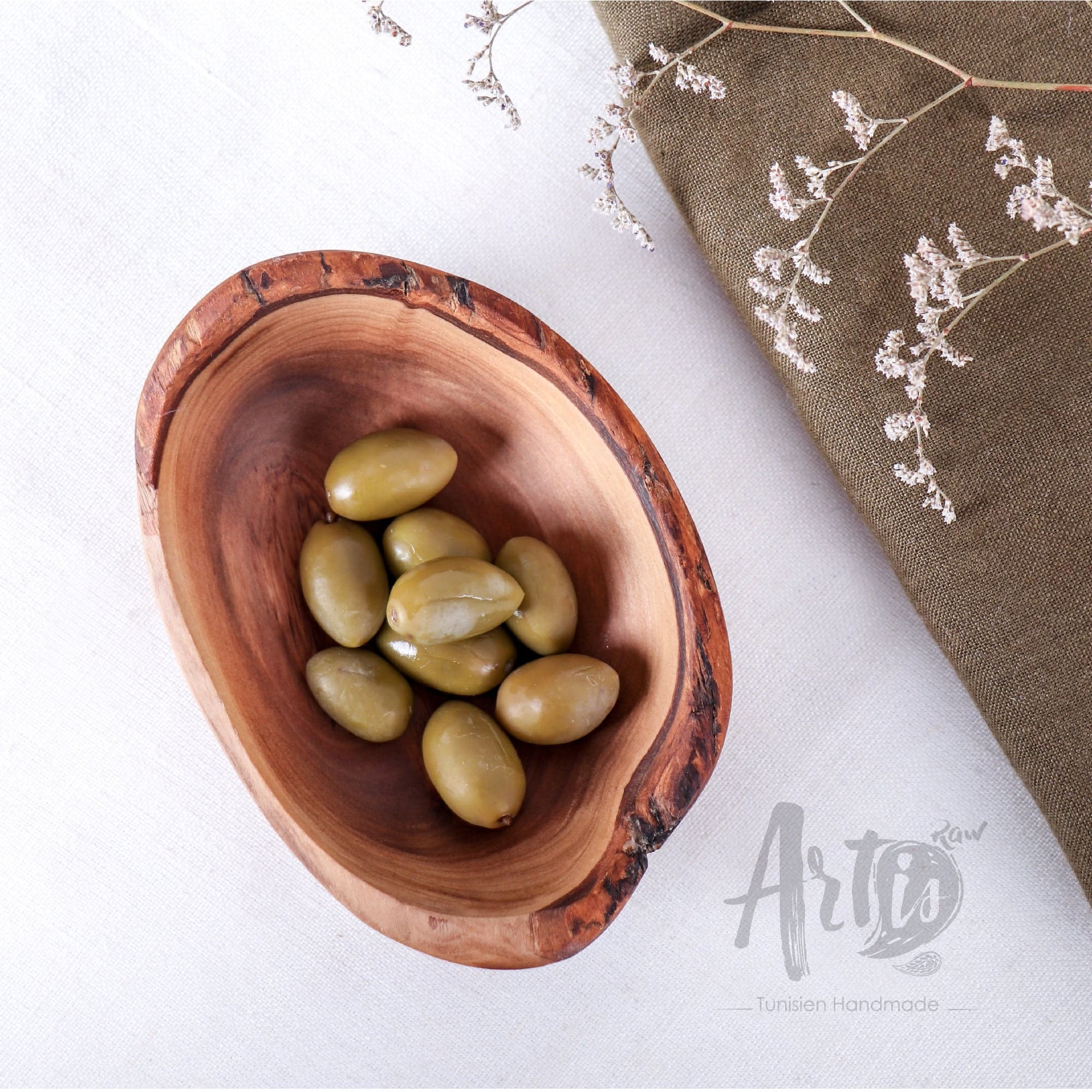 Rustic Wooden Bowl. Olive Wood Handmade