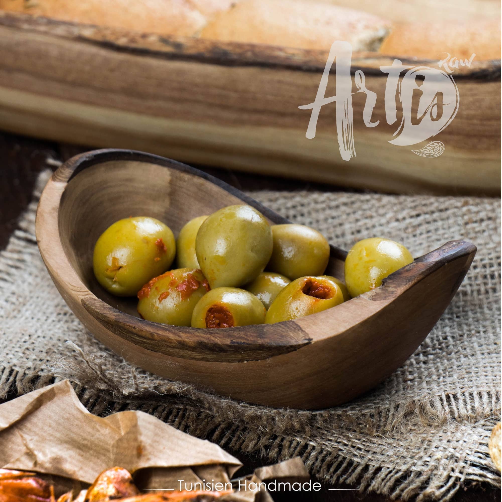 Rustic Wooden Bowl. Olive Wood Handmade