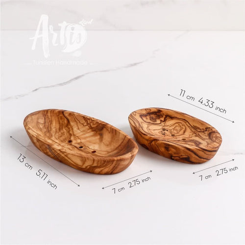 Dish Soap Tray Handmade from Olive Wood