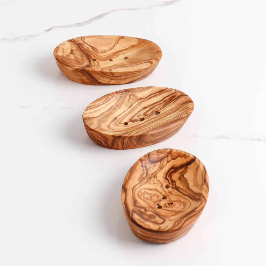 Dish Soap Tray Handmade from Olive Wood