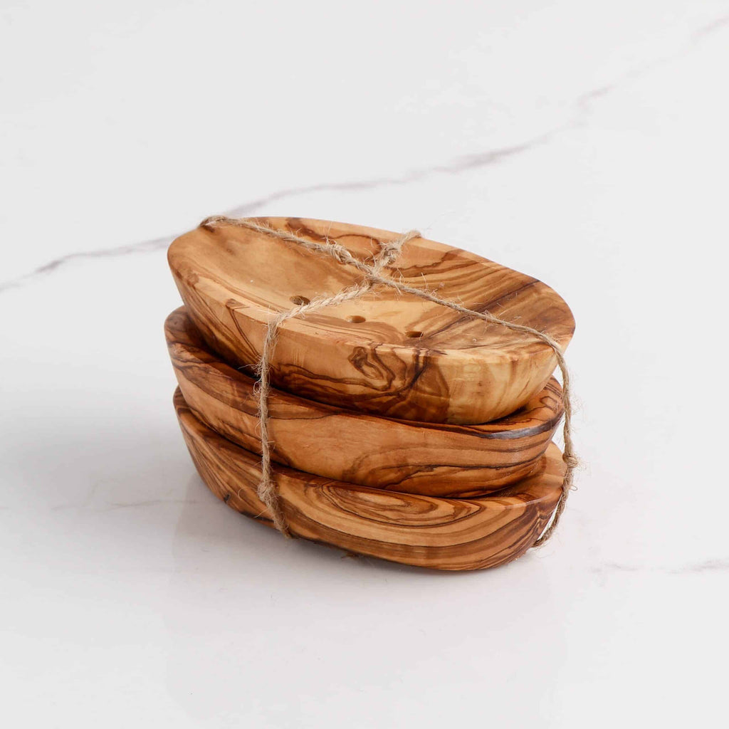 Dish Soap Tray Handmade from Olive Wood