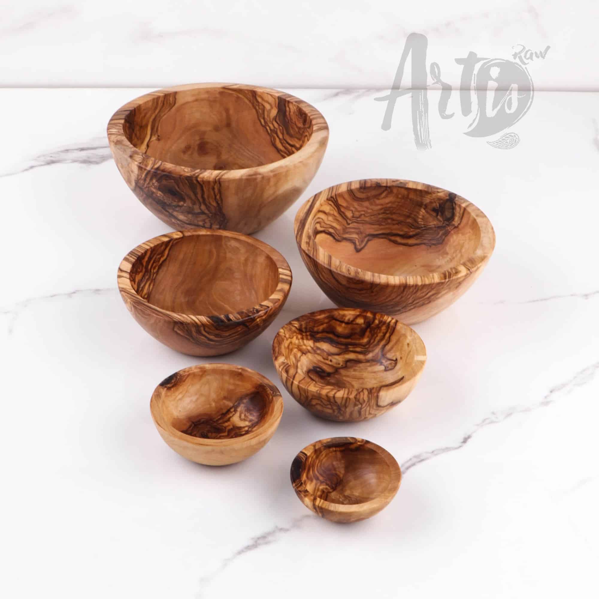 Handmade Olive Wooden Serving Bowls