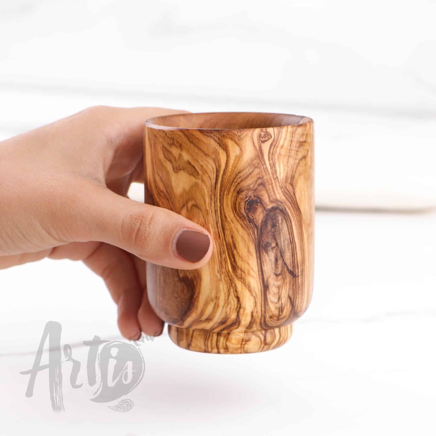 Wooden Drinking Cups. Wood Mug Set of 2