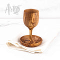 Chalice and Paten Set Handmade from Olive Wood