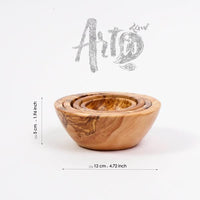 Set of 5 Handmade Wooden Bowls