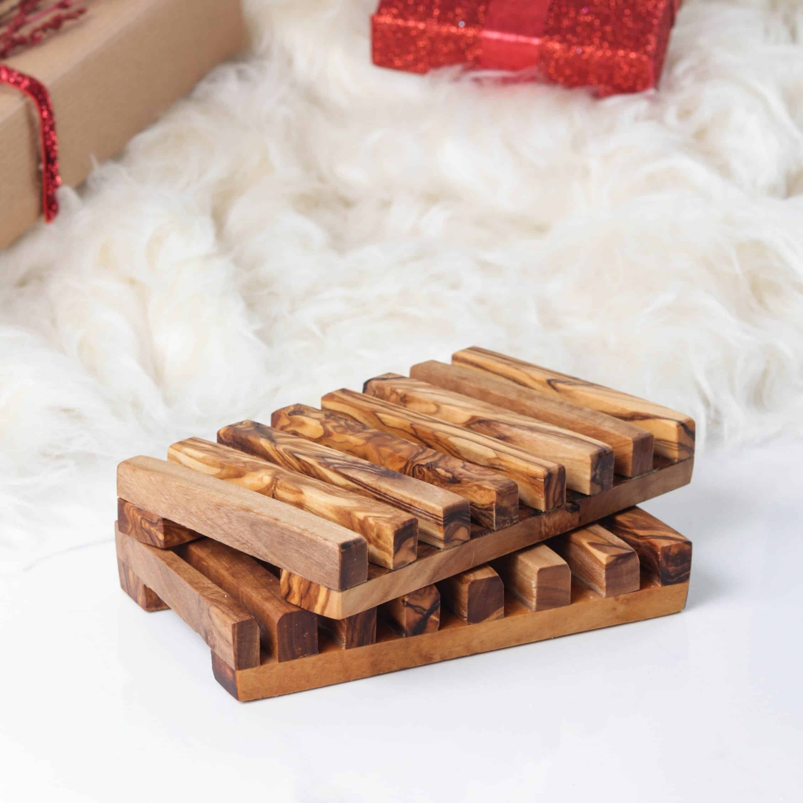 Handmade Wood Soap Dish with Drain