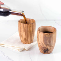 Set of 2 Large Handmade Wooden Cups