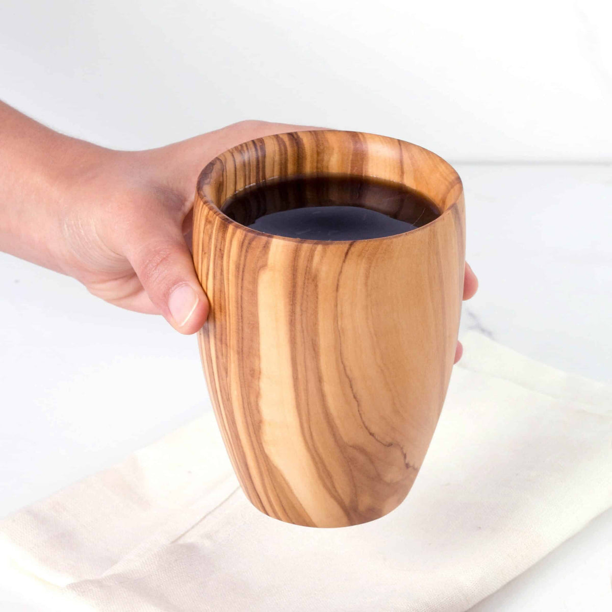 Set of 2 Large Handmade Wooden Cups