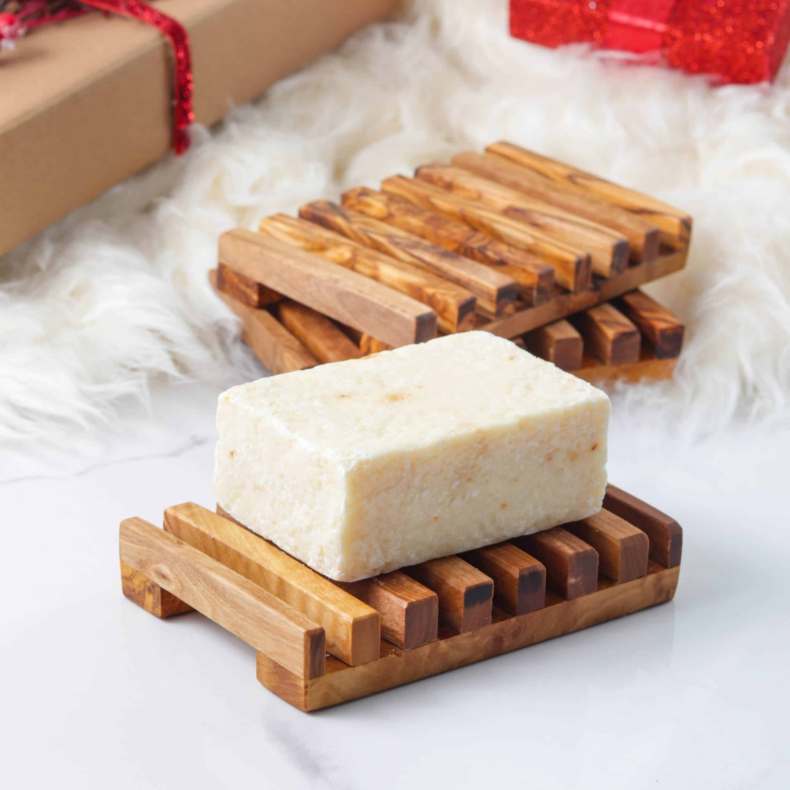 Handmade Wood Soap Dish with Drain