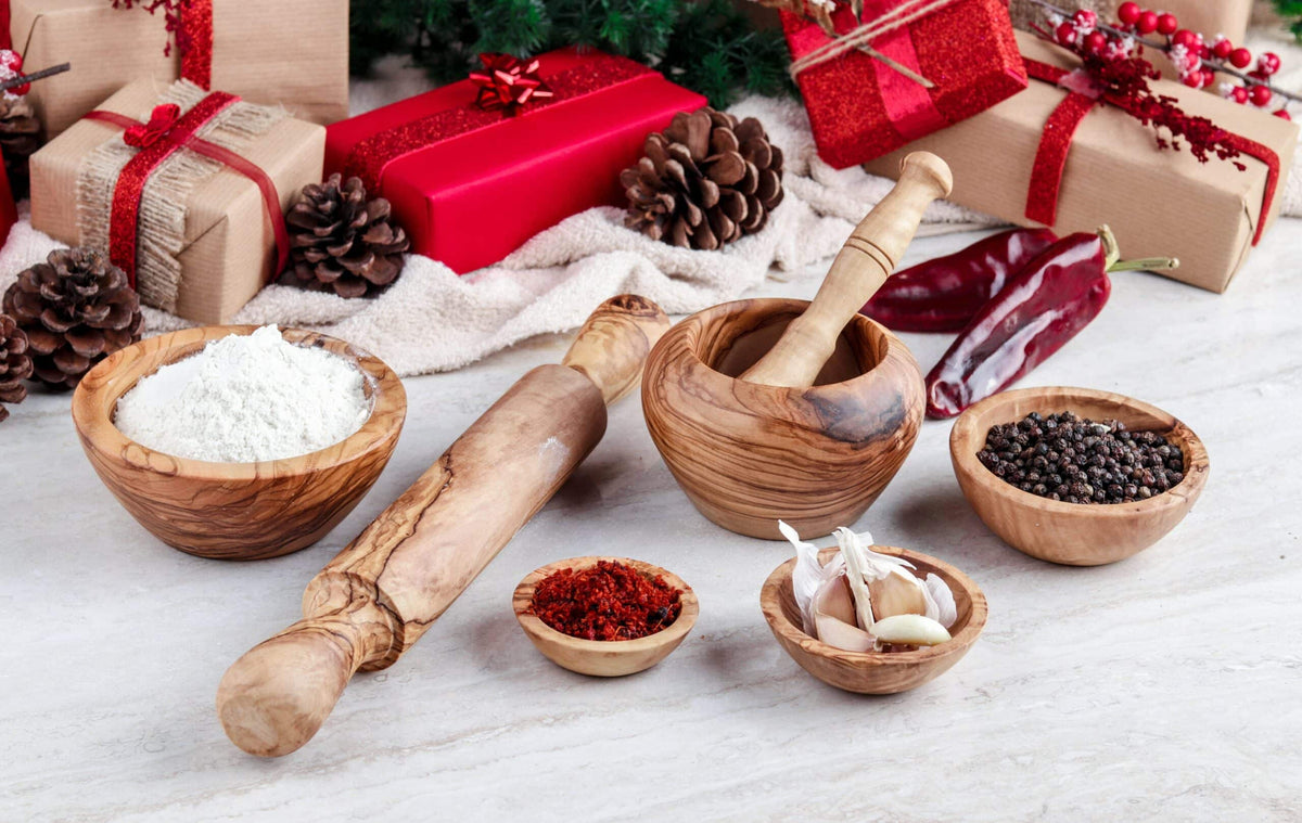 Set of Kitchen Accessories made of Tunisian Olive Wood