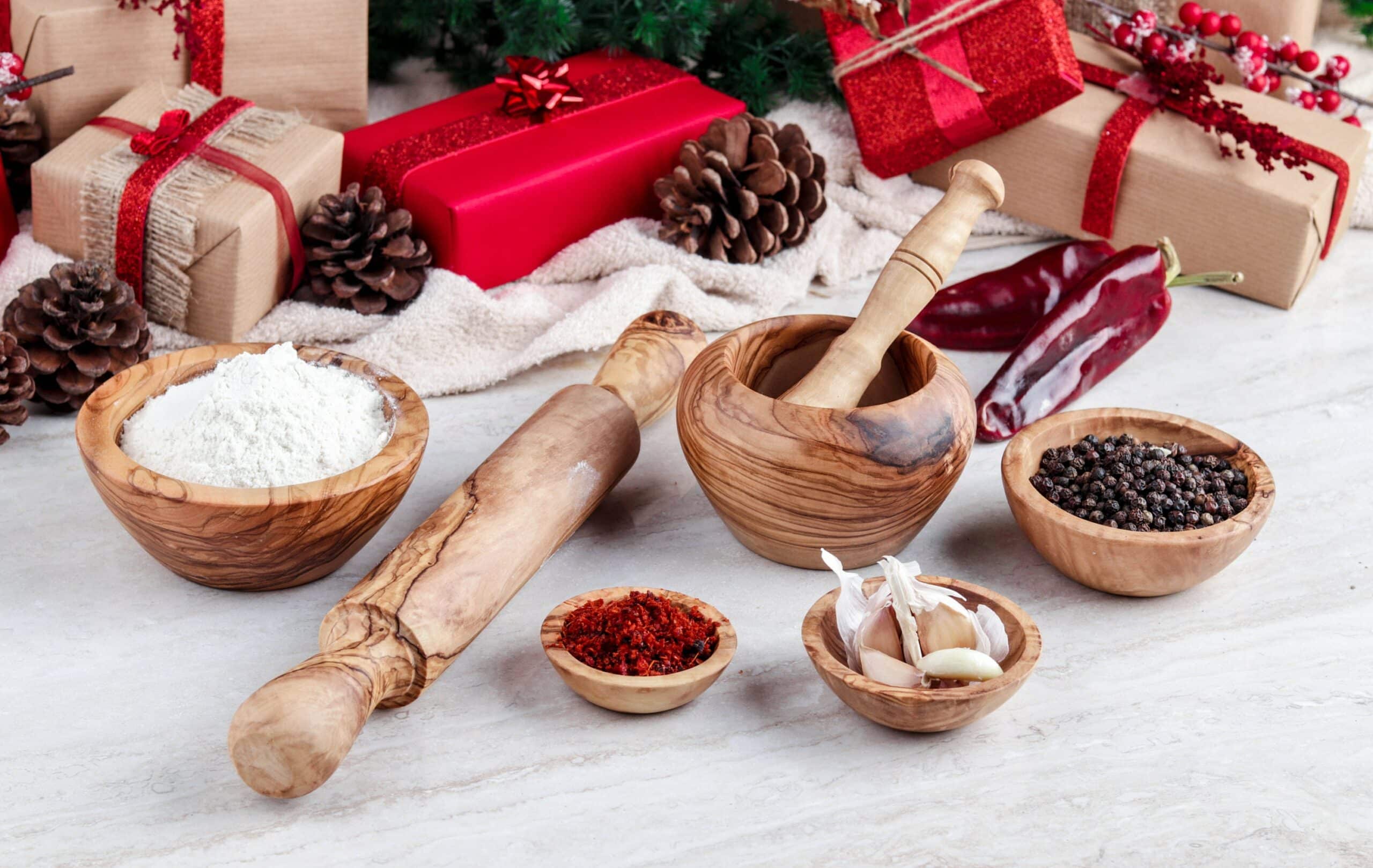 Set of Kitchen Accessories made of Tunisian Olive Wood