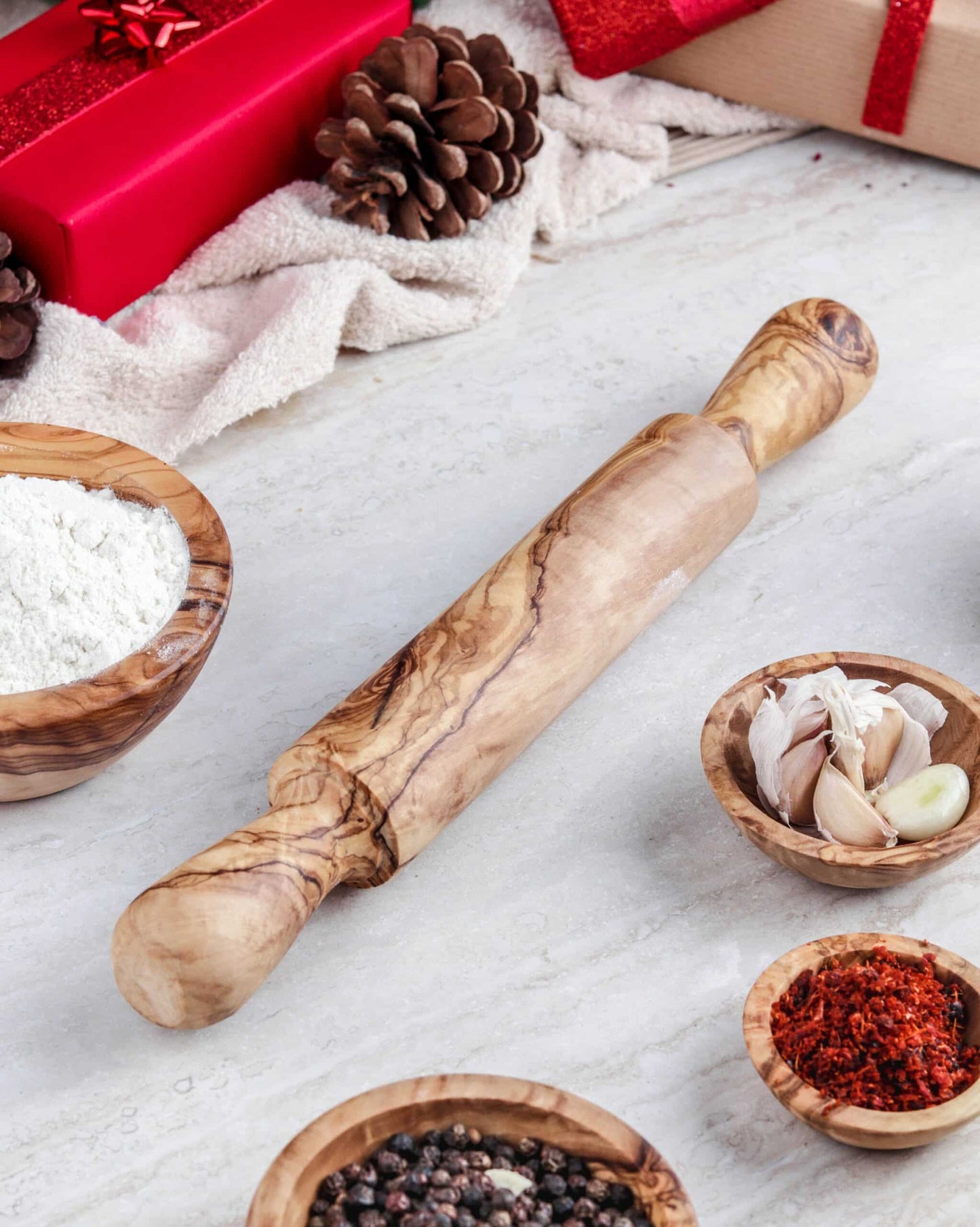 Set of Kitchen Accessories made of Tunisian Olive Wood
