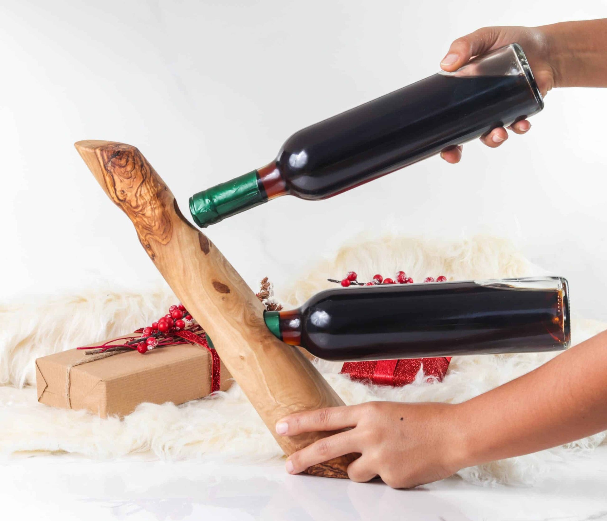 Vintage Wooden Bottle Holder Handmade